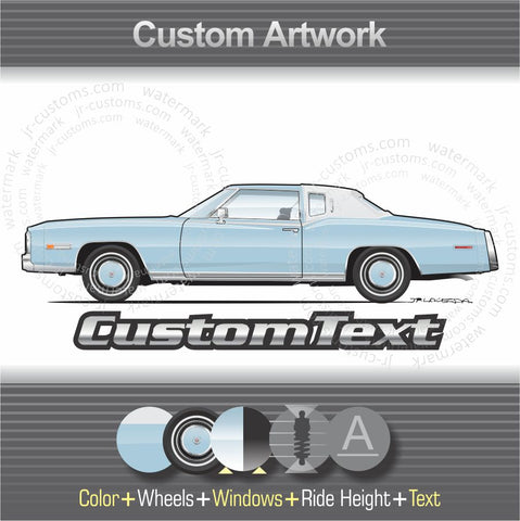 Custom 1971 1972 1973 1974 1975 1976 1977 1978 71 72 73 74 75 76 77 78 Cadillac Eldorado Coupe Convertible Biarritz Fteetwood art for T-Shirt Hoodie Sticker Mug Long Sleeve Crewneck Sweatshirt Print