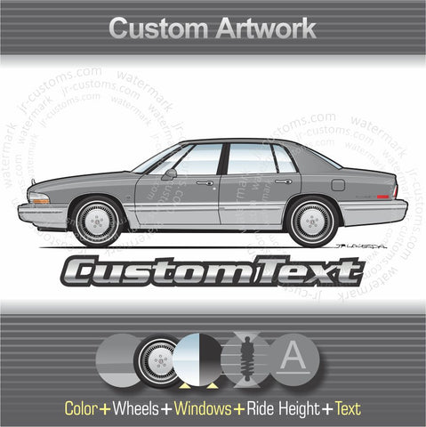 Custom 1991 1992 1993 1994 1995 1996 91 92 93 94 95 96 Buick Park Avenue Ultra art for T-Shirt Hoodie Sticker Mug Long Sleeve Sweatshirt Print Magnet