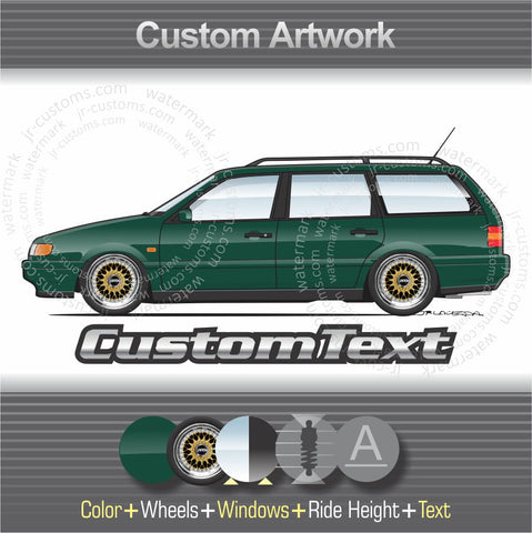 Custom 1994 1995 1996 1997 Volkswagen VW Passat B4 Sedan wagon GLS GLX TDi 2.8 VR6 saloon estate L CL GL GT art for T-Shirt Hoodie Sticker Mug Long Sleeve Crewneck Sweatshirt Print Magnet