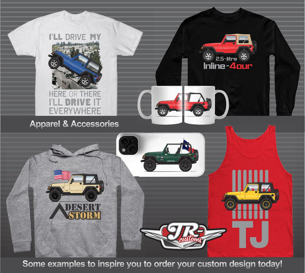 Custom 2007 2008 2009 2010 2011-18 Jeep JK Wrangler X Sahara Rubicon Unlimited AIL Storm Mark III Sport Rocky Mountain Edition Islander 70th JK-8 MW3 Moab dragon freedom commando Overland art for T-Shirt Hoodie Sticker Mug Long Sleeve Sweatshirt Print