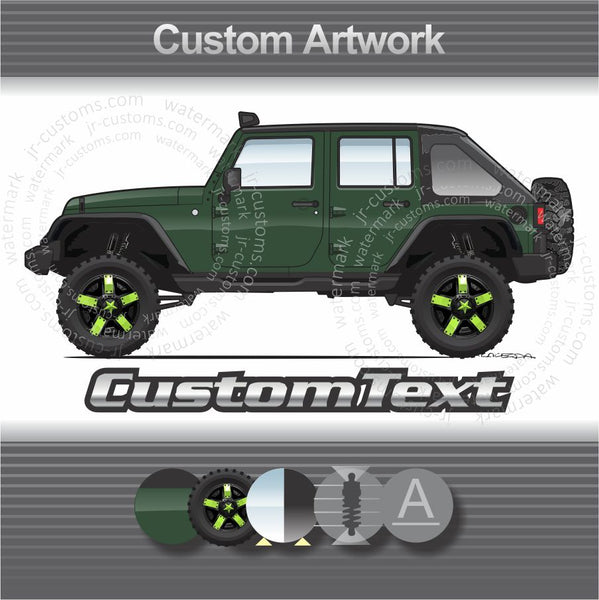 Custom 2007 2008 2009 2010 2011-18 Jeep JK Wrangler X Sahara Rubicon Unlimited AIL Storm Mark III Sport Rocky Mountain Edition Islander 70th JK-8 MW3 Moab dragon freedom commando Overland art for T-Shirt Hoodie Sticker Mug Long Sleeve Sweatshirt Print