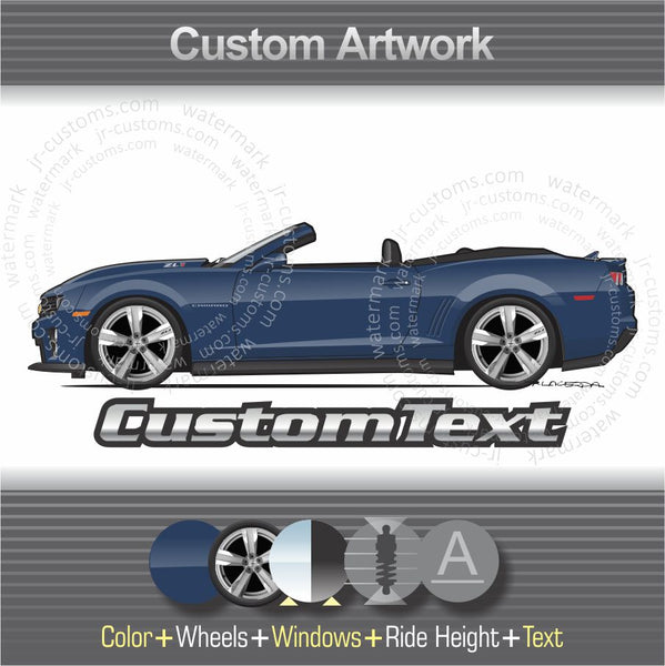 Custom 2010 2011 2012 2013 10 11 12 13 Chevrolet Chevy Camaro Coupe Convertible SS ZL1 art for T-Shirt Hoodie Sticker Mug Long Sleeve Crewneck Sweatshirt Print