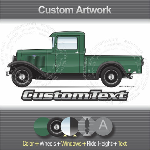 Custom 1932 1933 1934 32 33 34 Hot Rod Model B Pickup Truck art for ford T-Shirt Hoodie Sticker Mug Long Sleeve Crewneck Sweatshirt Print Pillow Magnet Phone Case tank top