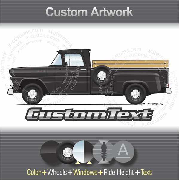 Custom 1960 1961 1962 1963 60 61 62 63 Chevy Chevrolet C-10 20 30 Apache Viking Fleetside Stepside Pickup Truck art for T-Shirt Hoodie Sticker Mug Long Sleeve Sweatshirt Crewneck Tank Top Print