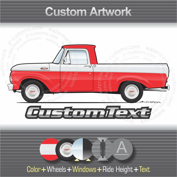Custom 1961 1962 1963 61 62 63 F100 Unibody F 100 art for ford T-Shirt Hoodie Sticker Mug Long Sleeve Sweatshirt Print