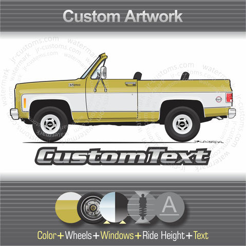 Custom 1973 1974 1975 73 74 75 Chevrolet Chevy Blazer K5 Cheyenne GMC Jimmy art for T-Shirt Hoodie Sticker Mug Long Sleeve Sweatshirt Crewneck Tank Top Print