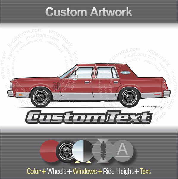 Custom 1980 1981 1982 1983 80 81 82 83 Lincoln Continental Mark VI Coupe Sedan Bill Blass Art for T-Shirt Hoodie Sticker Mug Long Sleeve Crewneck Sweatshirt Print Pillow Magnet Phone Case tank top hat magnet