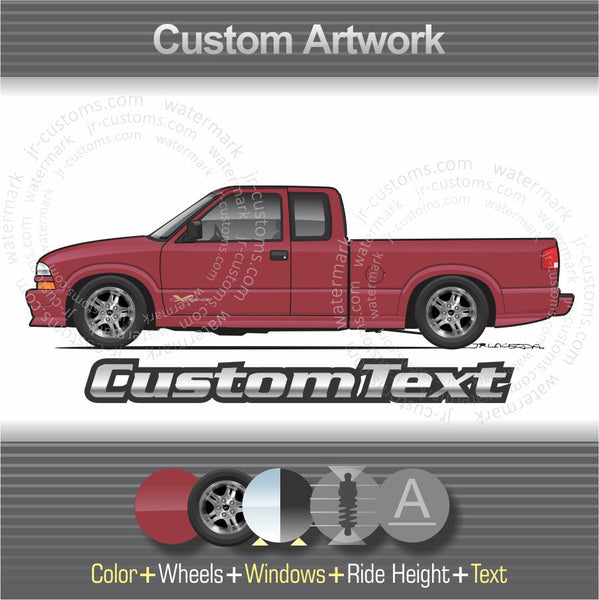 Custom 1998 1999 2000 2001 2002 2003 98 99 00 01 02 03 Chevrolet Chevy S10 S-10 LS ZR2 ZR-2 Xtreme Pickup Truck 4x4 extended cab art for T-Shirt Hoodie Sticker Mug Long Sleeve Sweatshirt Crewneck tank Top Print Phone Case