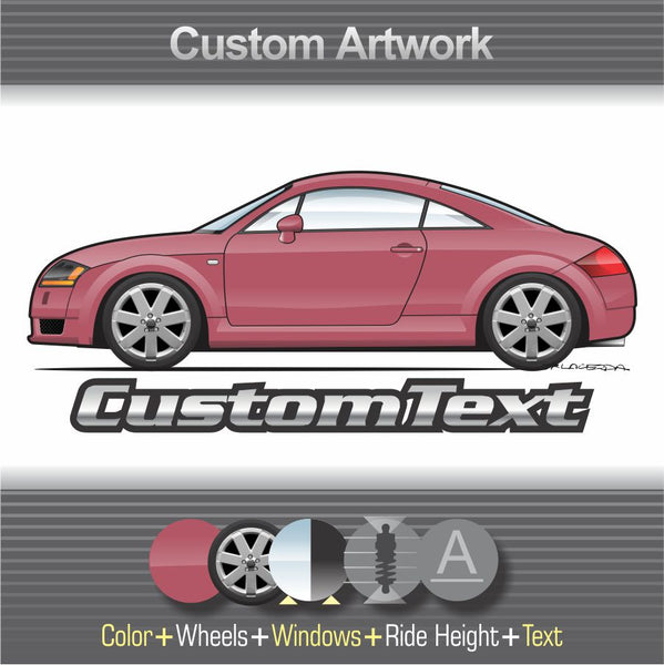 Custom 1999 2000 2001 2002 2003 2004 2005 2006 99 00 01 02 03 04 05 06 Audi TT Mk1 turbo coupe quattro art for T-Shirt Hoodie Sticker Mug Long Sleeve Crewneck Sweatshirt Print