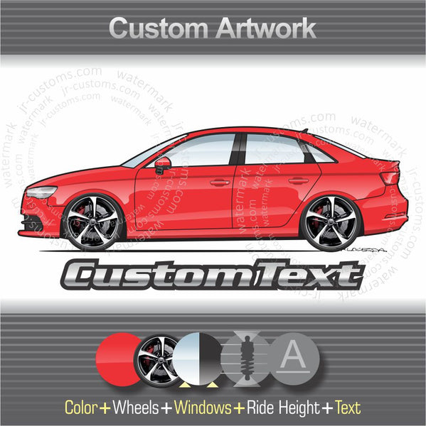 Custom 2014 2015 2016 2017 2018 2019 2020 14 15 16 17 18 19 20 Audi A3 Cabrio Cabriolet S3 RS RS3 Sedan art for T-Shirt Hoodie Sticker Mug Long Sleeve Crewneck Sweatshirt Print