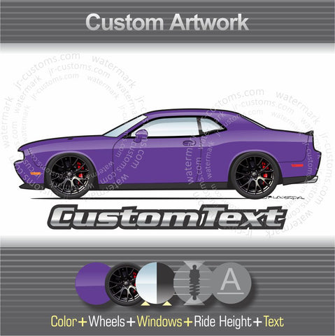 Custom 2009 2010 2011 2011 2013 2014 2015 2016 2017 2018 2019 2020 2021 2022 Dodge Challenger Hellcat Demon SRT-8 R/T SE art for T-Shirt Hoodie Sticker Mug Long Sleeve Sweatshirt Crewneck Tank Top Print Phone Case Magnet